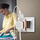 UrbanTech's 6A 3-Pin Multi Plug Adapter, 240V Universal Travel Socket for Home, Office & Travel Use - White & Red,Pack of 1, gallery image