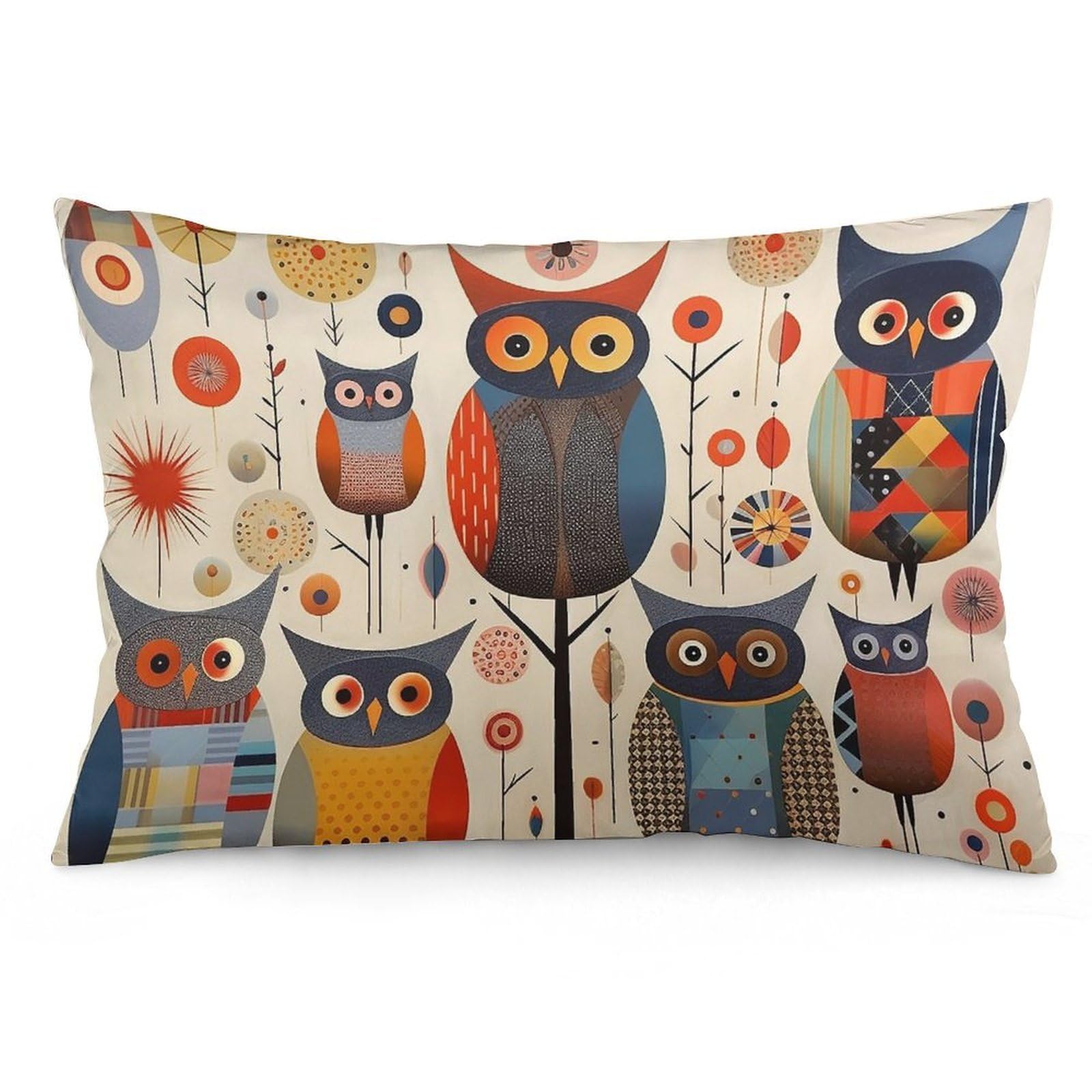 NTVOWPZO 2 Pack Decoration Throw Pillow Covers 16 "x24 Pillowcases Covers Patchwork Owl Pillowcases Modern Farmhouse Home Decor Sofa Cushions Covers for Couch Bed Living Room
