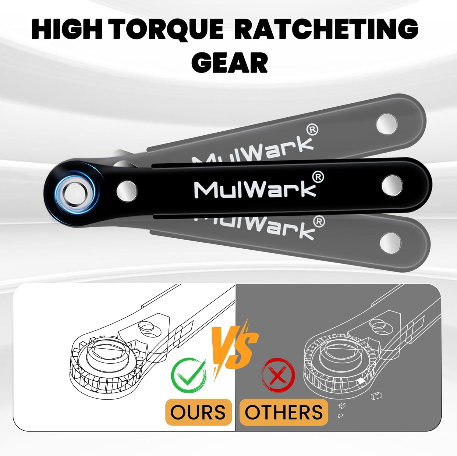 MULWARK 11-Piece Small Screwdriver Set, 1/4" Right Angle Screwdriver with Multi Bits - Ultra Low Profile Offset Driver for Automotive Repair, Electrical Work, Bicycle & Household Maintenance EDC Kit