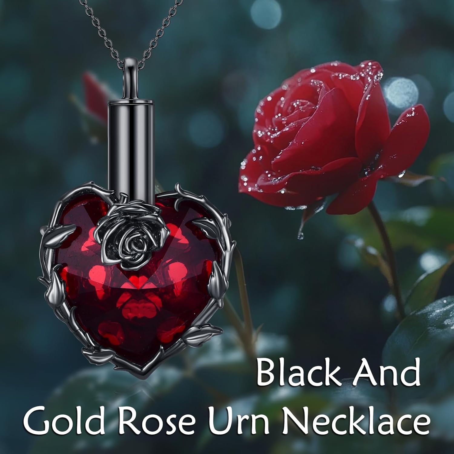 Rose Urn Necklace Ashes 925 Sterling Silver Cremation Pendant Memorial Ashes Rose Pendant Jewelry Gift for Women Men - Image 6