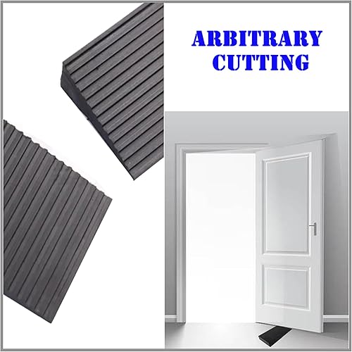 Miniatura 4 de BREVELTION Rampa de umbral de goma sólida antideslizante, 11000 libras, de goma sólida, portátil, para patineta, color negro, 3.9 x 35.4 x 0.4