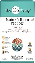 The Co Being Marine Collagen Peptides for Men and Women | Collagen Supplement for Skin, Hair & Nails | 5000mg Pure and Hydrolyzed Type 1 & 2 | 12g x 7 Sachets | Blackcurrant Flavor