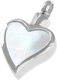Colgantes para Cenizas de Calidad en 24 Horas. Relicario guardapelo de Nácar. Joyas para Cenizas de Acero Inoxidable de Calidad.