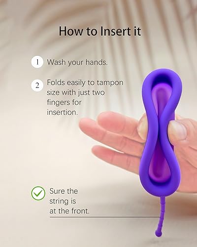 Miniatura 6 de Ginalaia Disco menstrual reutilizable, disco de silicona ultrasuave de grado médico para mujer, 12 horas, 2 tamaños para cuerdas de eliminación de