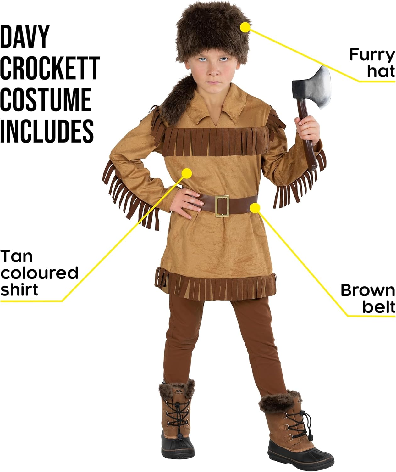 Morph Costume Boys Pioneer Costumes, Boys Native American Costume, Halloween Costumes For Kids - Image 2