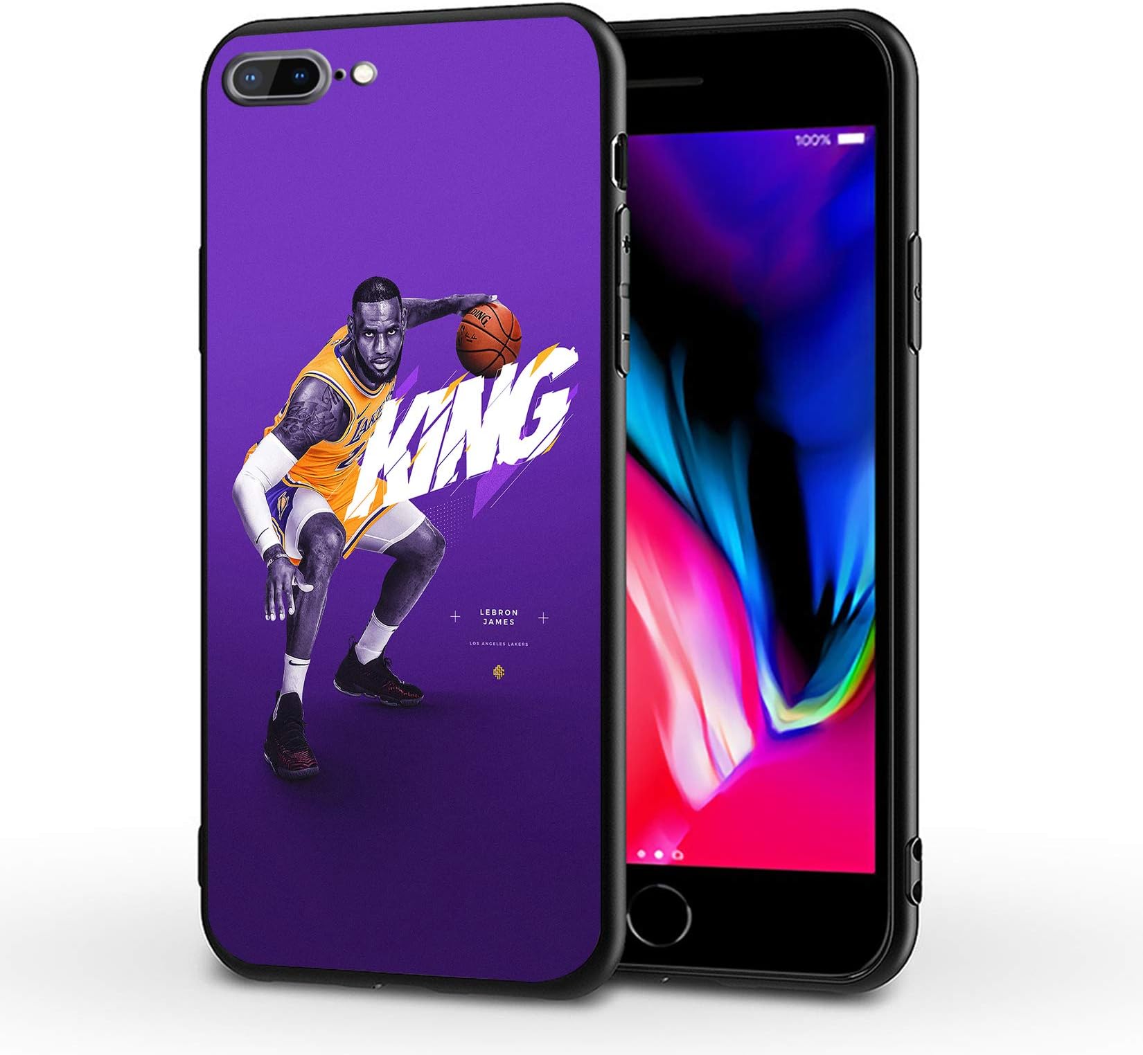 SUPTIIN iPhone 8 Plus Case,iPhone 7 Plus Case,King Lebron Fashion Protective Shockproof Anti-Scratch Soft Bumper Case for iPhone 7/8 Plus (King Lebron)