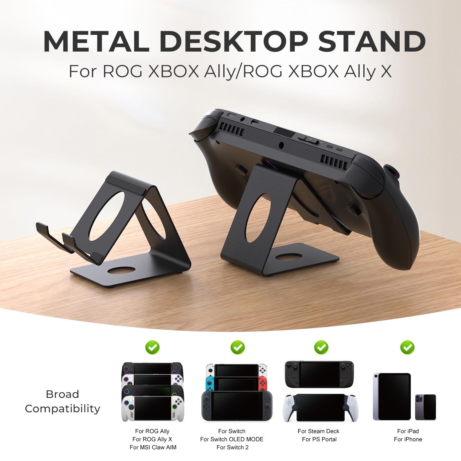 Support de Console de Jeu en Métal, Support de Rangement pour Accessoires, Portable pour Console, de Base pour ROG Xbox Ally/X, Swtch 2, Steam Deck