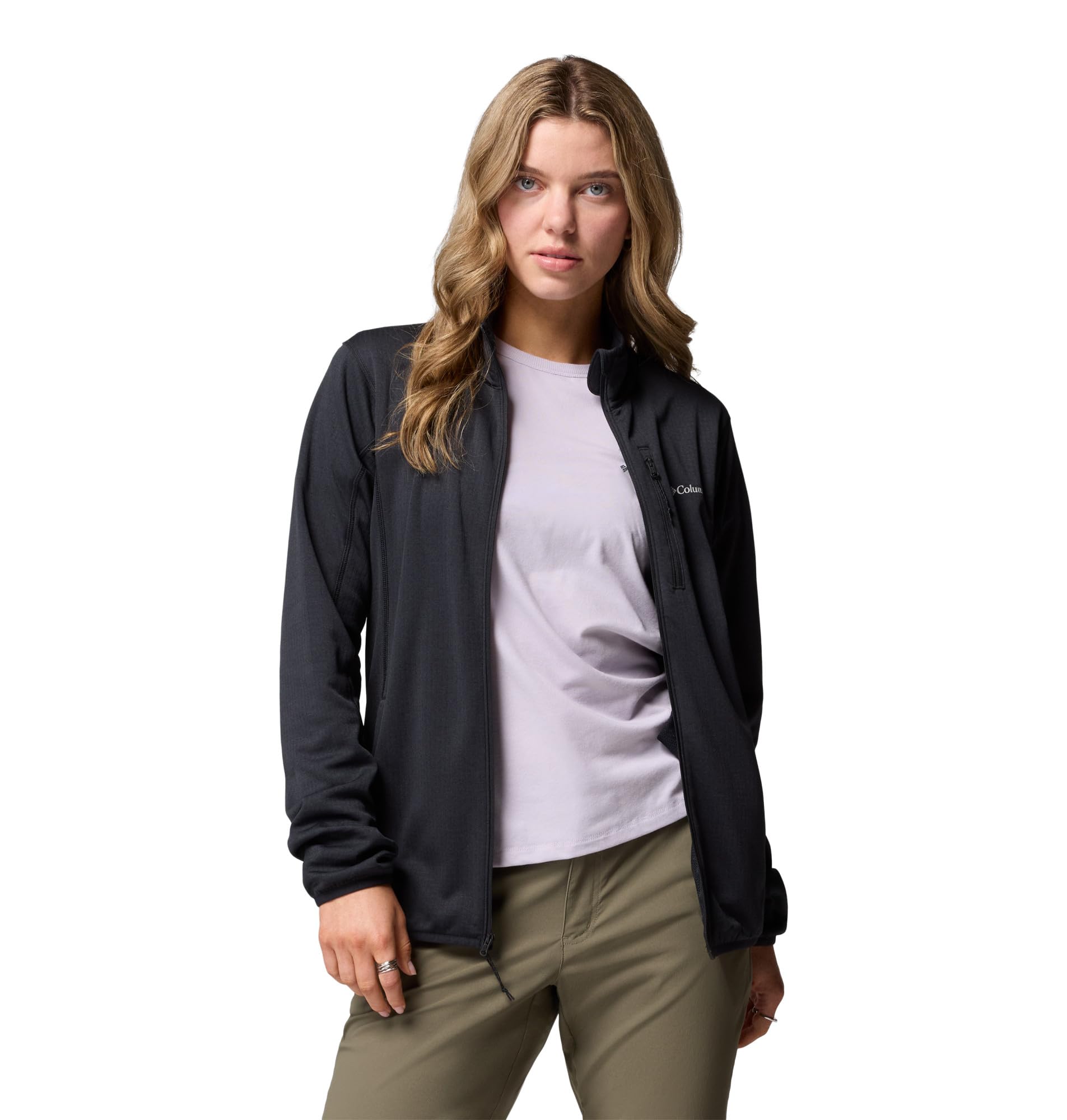 Columbia Essential Hike Grid Fleece Full Zip, Giacca In Pile Con Cerniera Intera Donna