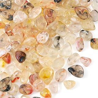 50G Transparent Acrylic Beads Irregular Nuggets Small Crystal Acrylic Loose Spacer Beads for DIY Handmade Necklace Bracelet Jewelry Craft Making Keychain Phone Lanyard, Goldenrod
