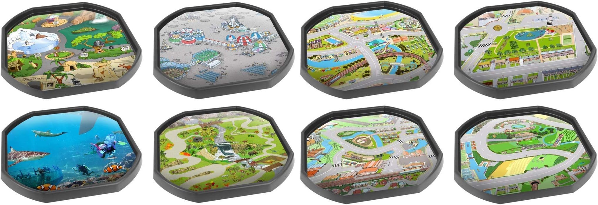 Eight Mat Bundle Tiger Tuff Tray Mats Ideal for Tuff Spot Play Tray Black Tray not Included