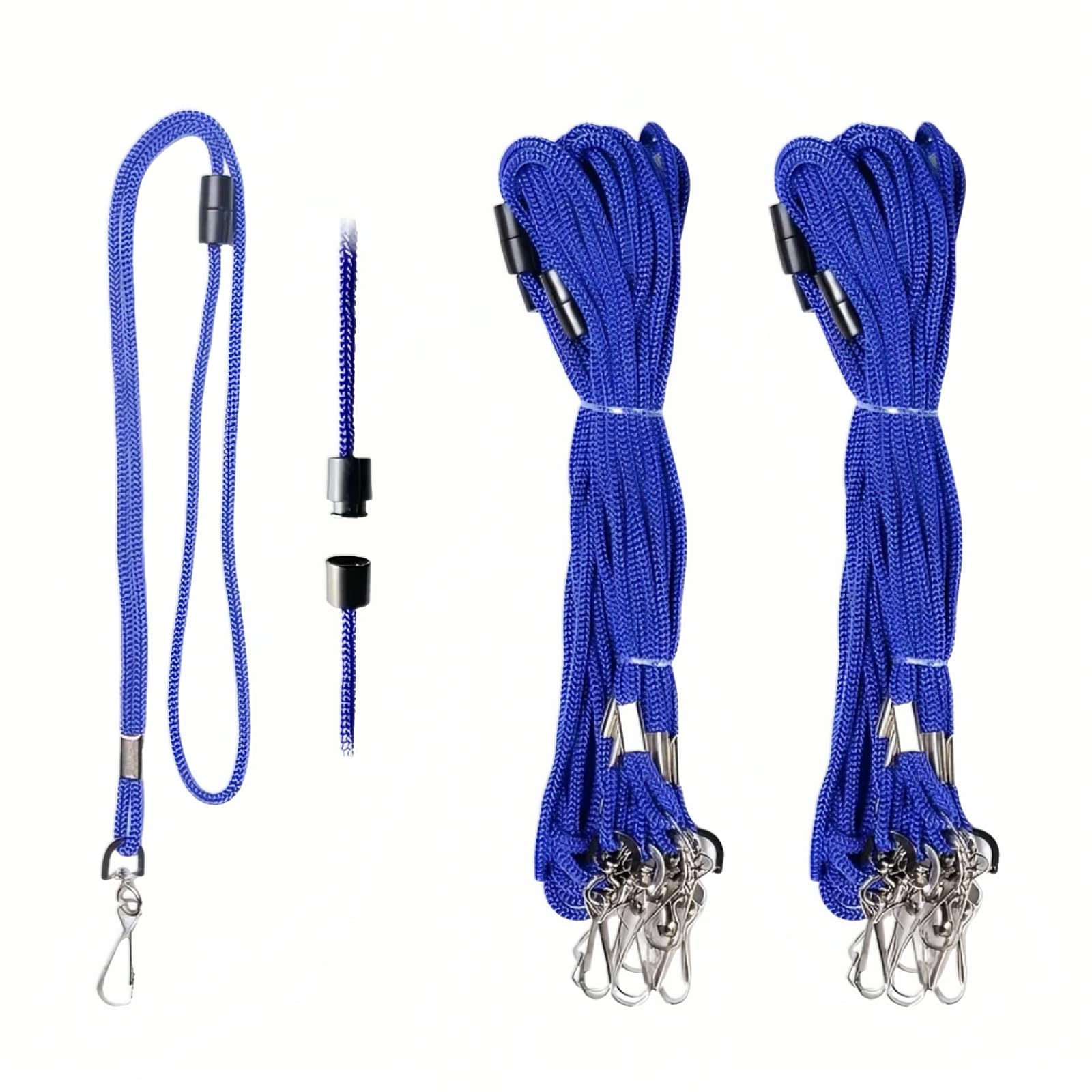 Ailuka Breakaway Lanyards with J-Hook(20 Pack)- Blue Badge Lanyards for Work, Office, Conference, Trade Show, Concert - Durable & Comfortable