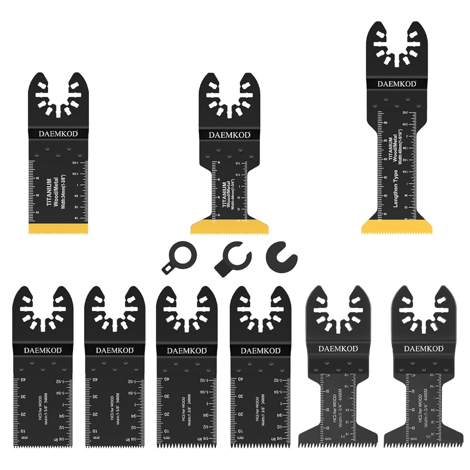 12PCS Titanium and High Carbon Steel Oscillating Tool Blades, Quick Release Multitool Blades for Soft Metal Wood Plastic, Multi Tool Blades Kits