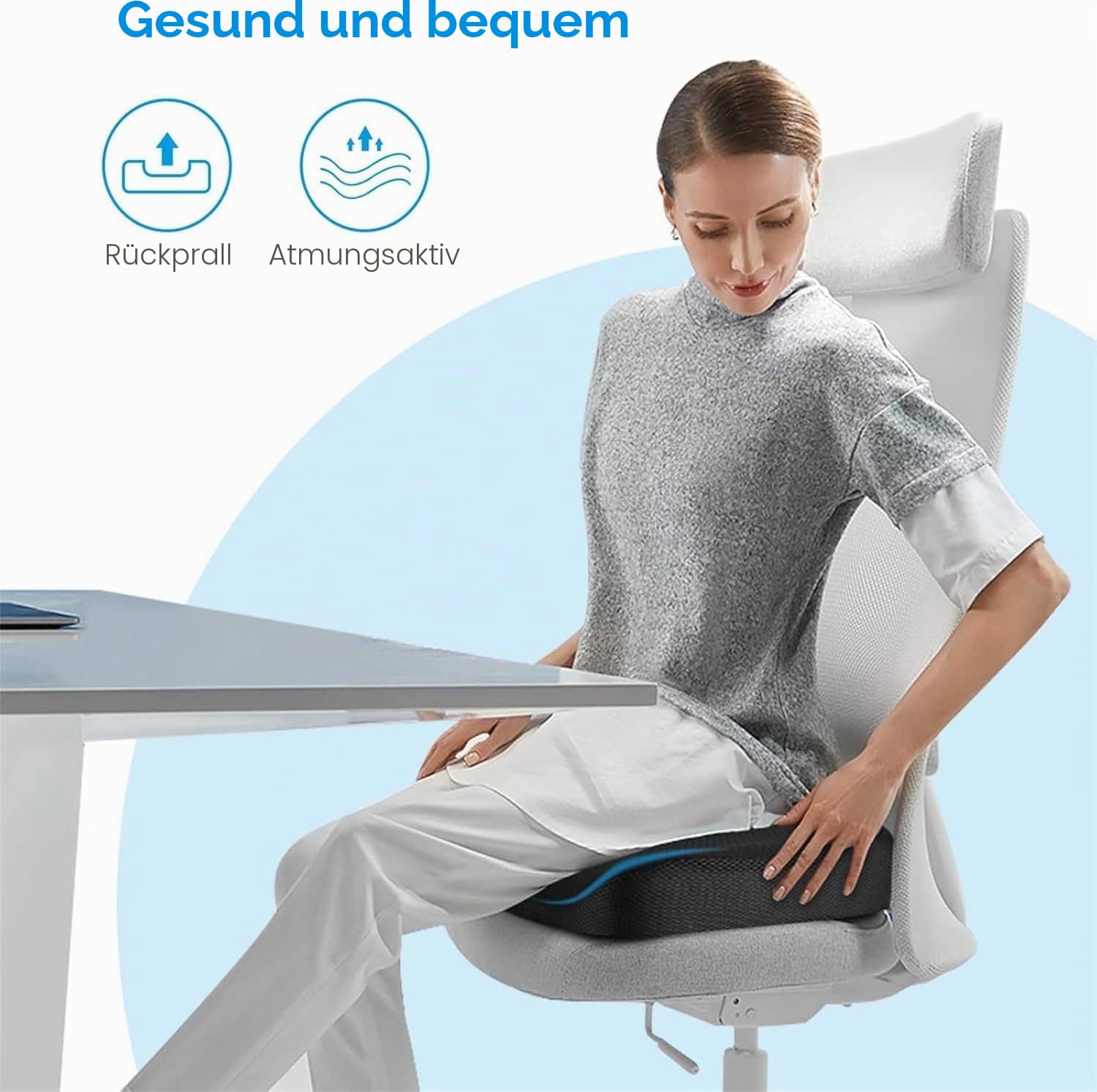 Feagar Orthopädisches Memory Foam Sitzkissen Für Bürostuhl & Autositz