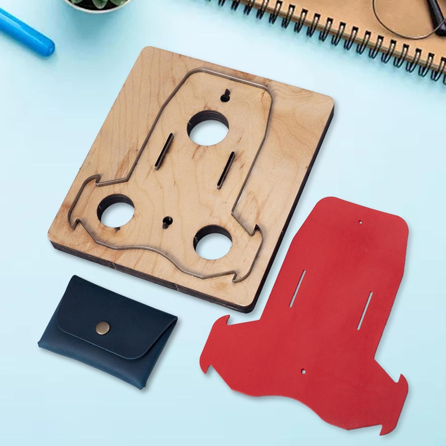 Generic DIY Card Holder Wood Die Leather Cutting Die Handmade Coin Bag No Sewing Wallet Money Bag Leather Crafts Tool Cutting Mold Punch Tool