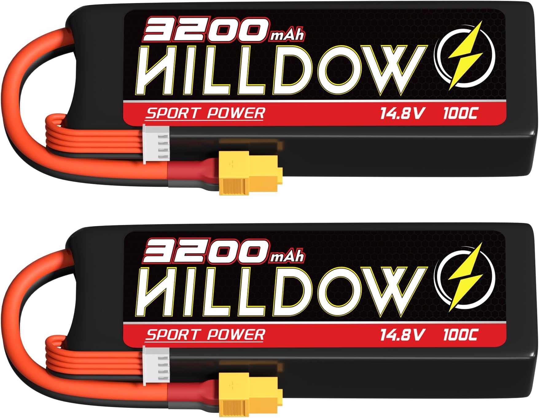 4S 14.8V Lipo Battery 3200mAh 100C HardCase RC Battery with XT60 Plug for RC Car RC Buggy Truggy 1/10 Scale RC Truck Crawler Monster(2 Pack)