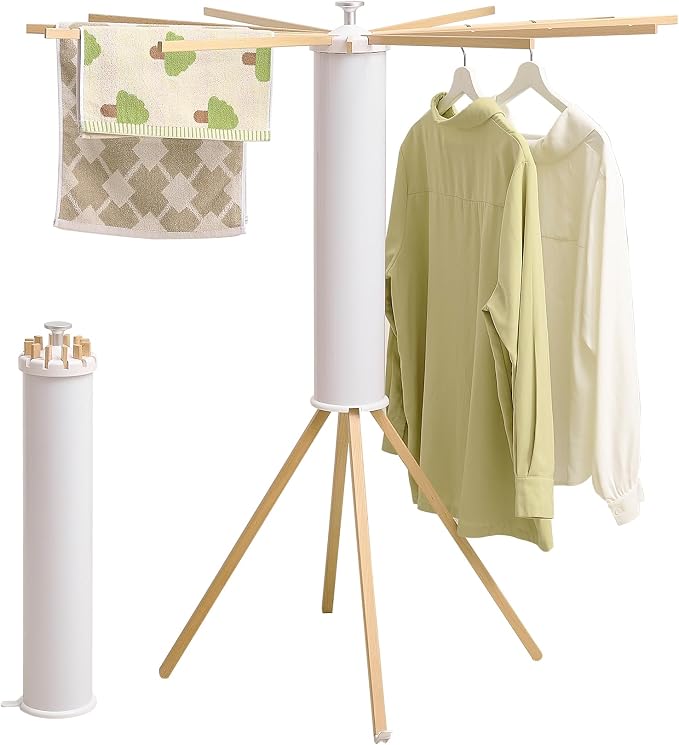 Clothes Drying Rack Tripod,Laundry Hanger Dryer Rack,Portable Foldable Drying Rack-Drying Rack Clothing Laundry Bedroom Household Aluminum-12rods