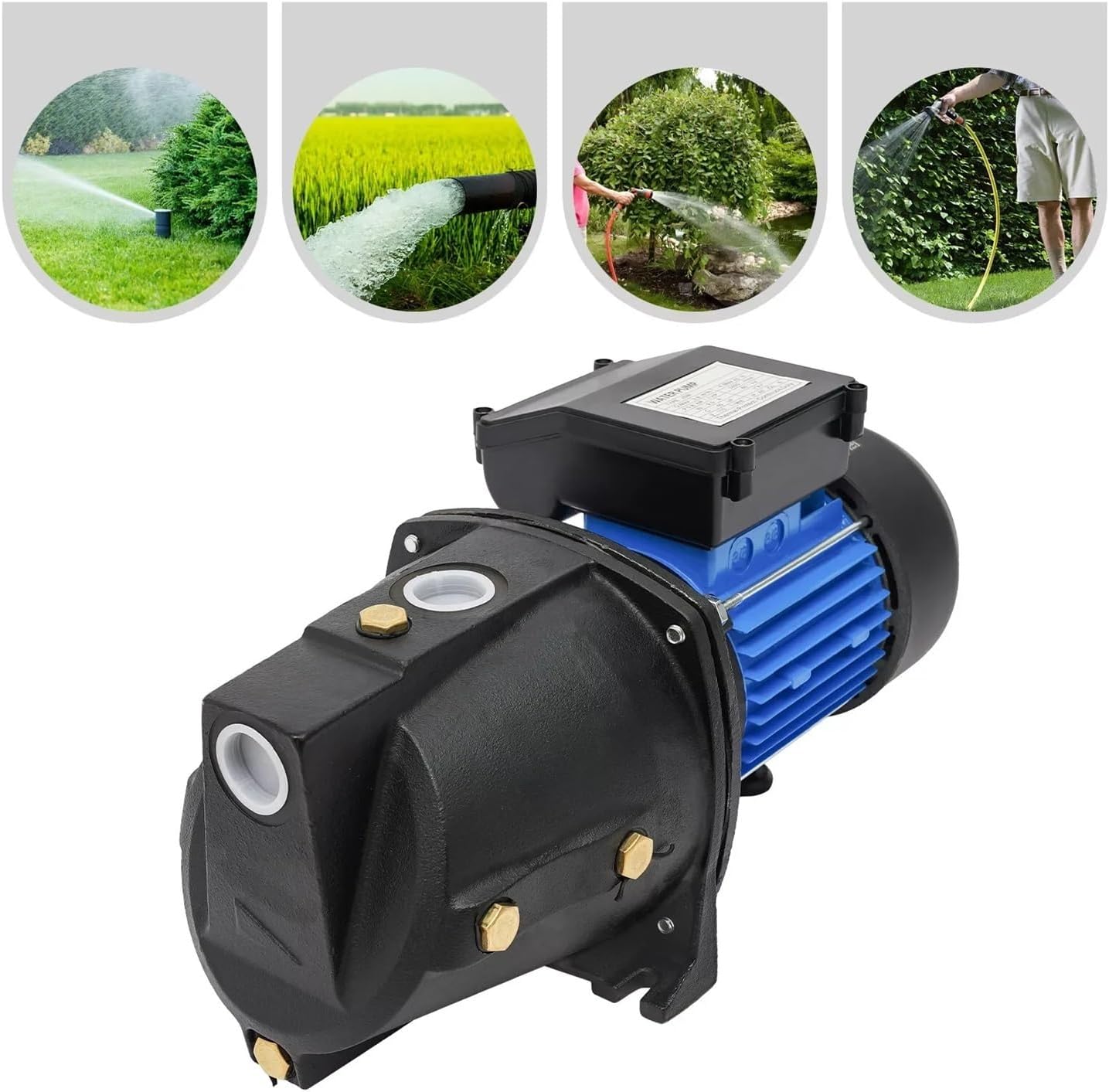Industrial Water Pressure Diaphragm Pump 110V Pure Copper Motor Corded Electric Shallow Well Garden Water Transfer Pump 3420RPM
