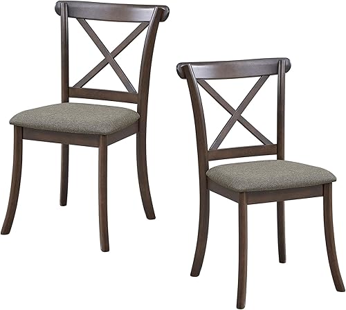 Miniatura 3 de Juego de 2 sillas de comedor, juegos de mesa y sillas, sillas auxiliares de cocina tapizadas de tela moderna, sillas de comedor de madera de goma