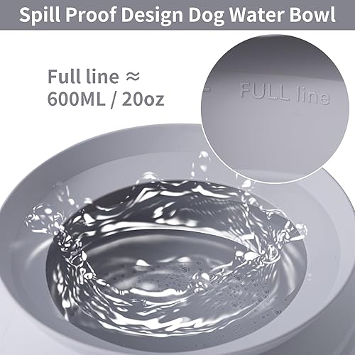 Miniatura 4 de SLSON Tazón de Agua para Perros a Prueba de Derrames para Autos, Cuencos de Viaje para Perros Plegables Sin Salpicaduras con Moldeo Integrado, Tazón