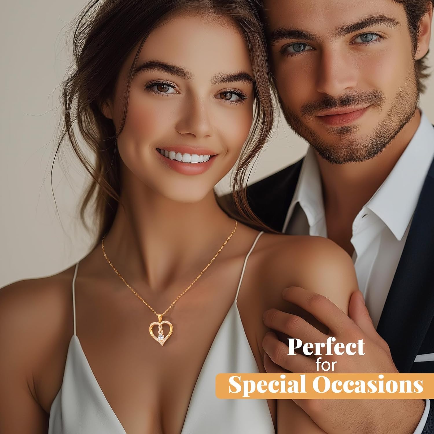 LOUISA SECRET Infinity Heart Birthstone Necklaces for Women, 925 Sterling Silver Forever Love Pendant Jewelry for Her, Ideal Gift for Wife, Girlfriend, Mom on Birthday, Anniversary, Mother's Day Gift - Image 2