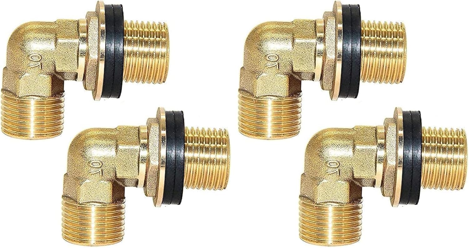 Joywayus Wall Mount Commercial Faucet Installation Kit, Brass 1/2" G Male Elbow Backsplash Mount Connector for Stainless Steel Commercial Kitchen Prep & Utility Sink (2 PCS) (Pack of 2)