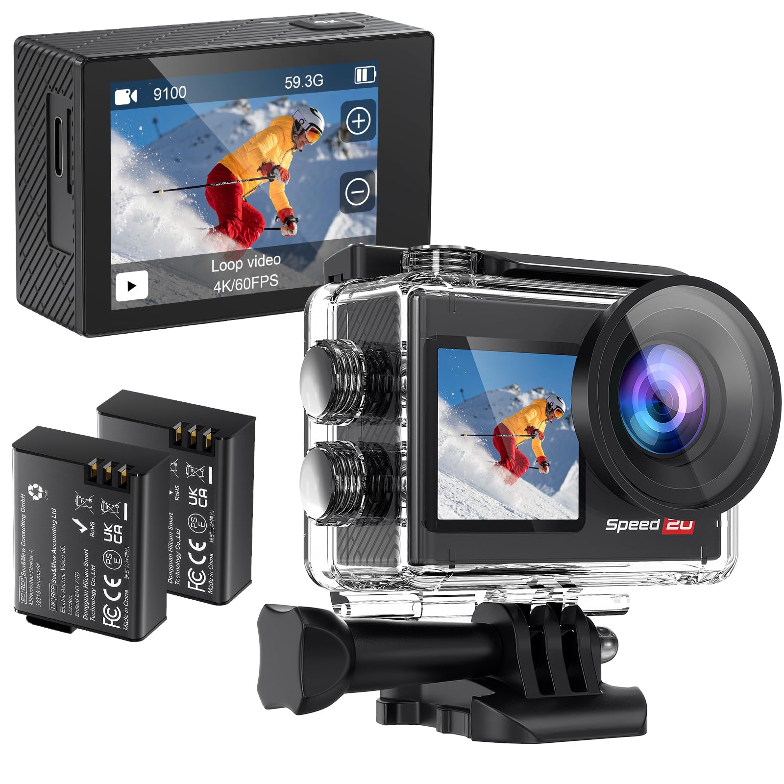 Amazon | Hiicam Speed20 アクションカメラ ウェアラブルカメラ 4K