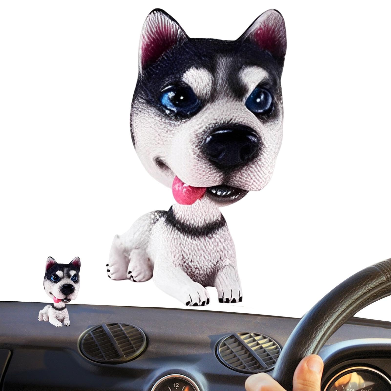 Bambola Cane Annuire Auto, Cane Scuote La Testa 10cm Resina Decorazioni Per Cruscotto 'auto Cane, Resina Cane Bobble Head Per Auto,Scuotere La Testa Ornamento Del Cane Figura Della Testa Della Bol