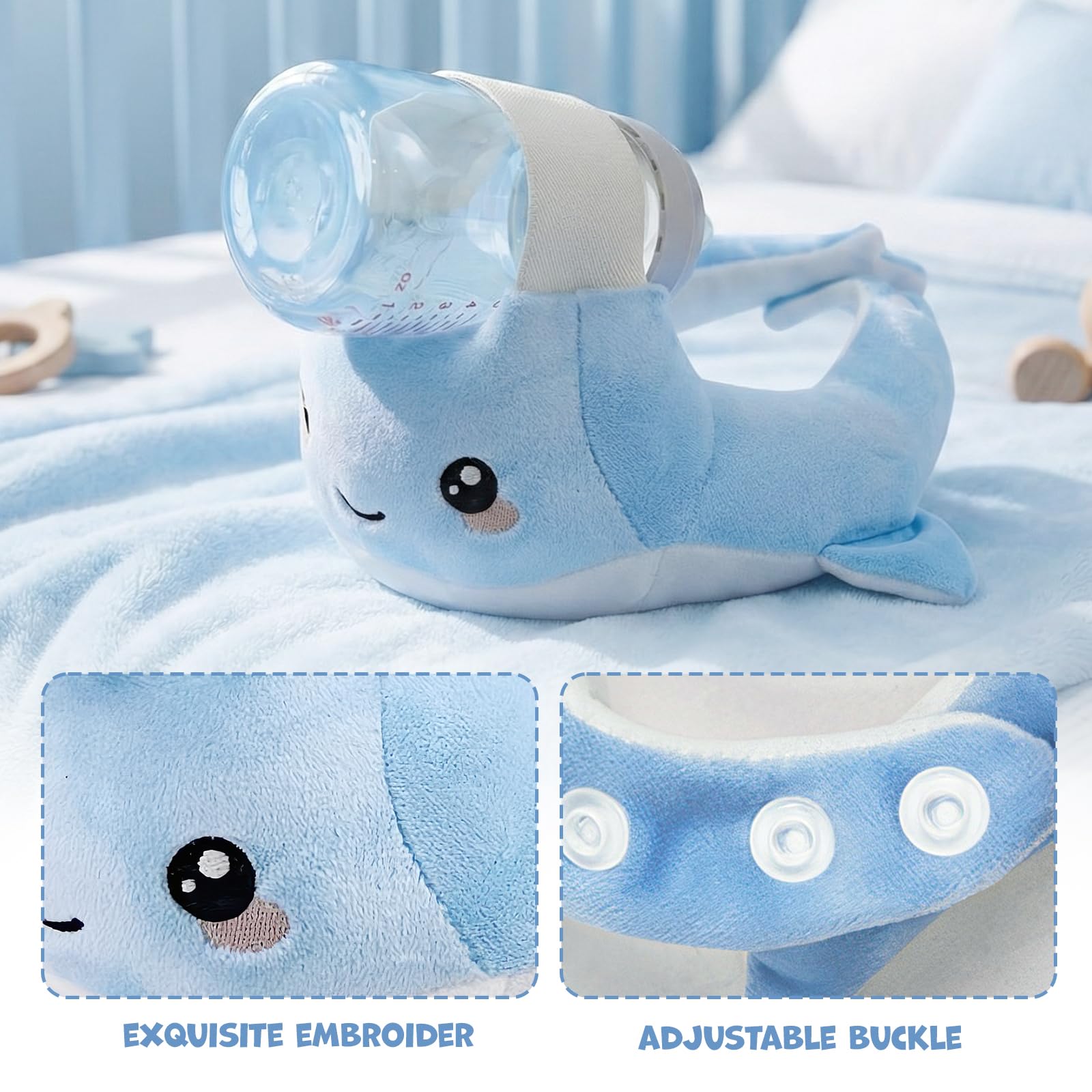 Bottle Holder Pillow Hands-Free,Adjustable Comfortable Neck Support Pad for Bottle Washable Soft Pillow — view 3