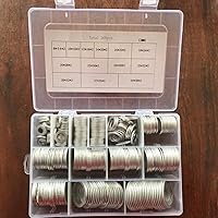 Vista 3 de Kit surtido de 260 juntas de arandelas de anillo plano de aluminio métrico de 13 tamaños