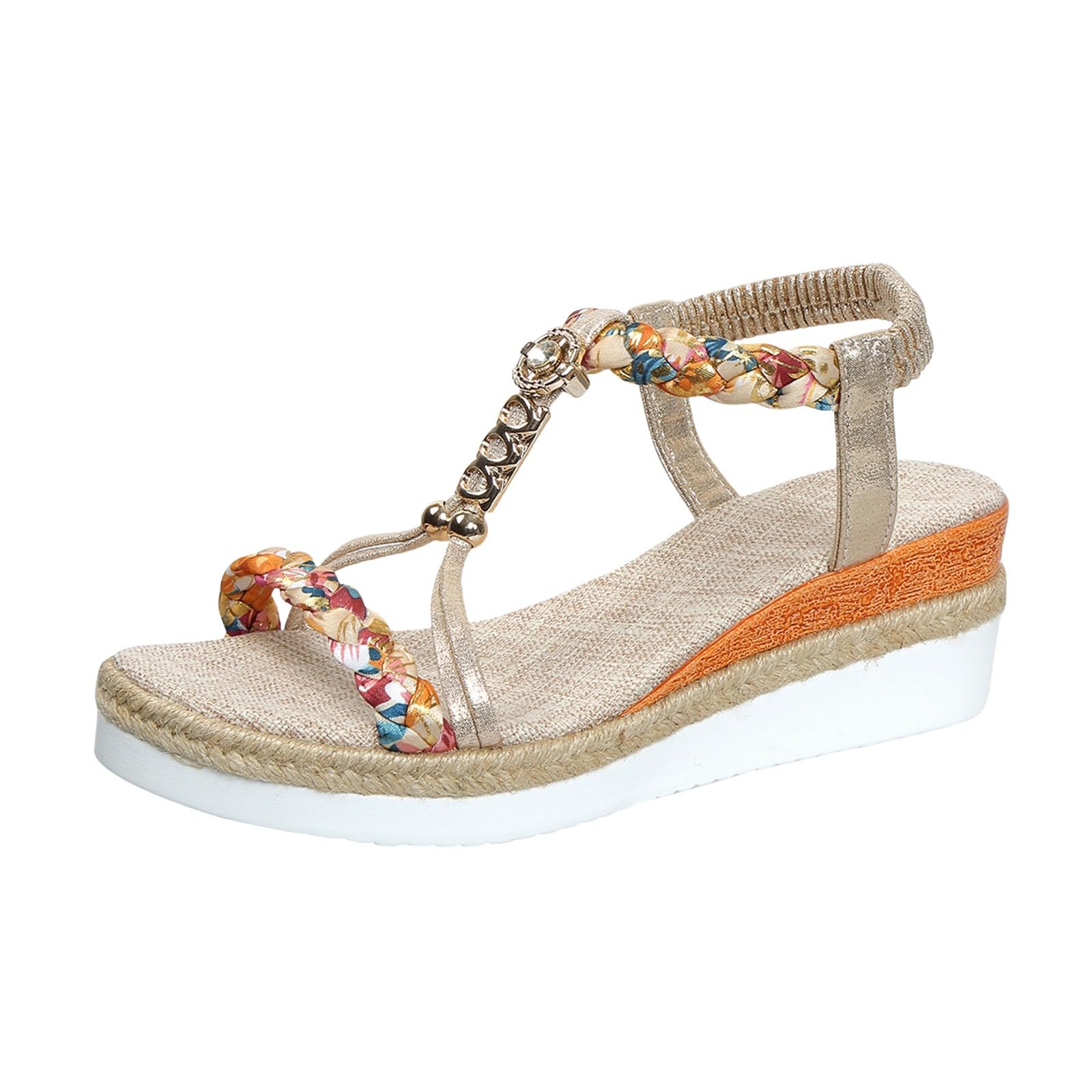 Generico Sandalidonna Estive Eleganti Estivi Con Zeppa Da Donna Traspiranti Antiscivolo Punta Comodi Sandali Semi-Rimorchio Scarpe Donna Ortopediche Aperte Ortopedici Comfort 36 Sandalo Oro 39