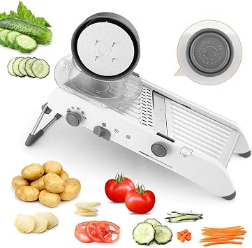 Multi-Functional Vegetable Grater Shredder Set, Adjustable Safe Blades Grater, Professional Onion Tomato Slicer Kitchen Tool