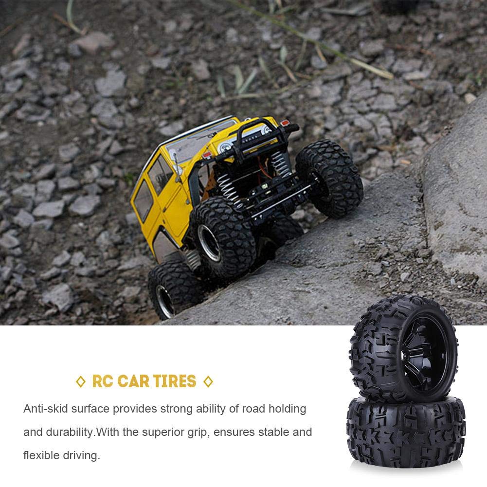 Opona samochodowa RC z piastami, 4 sztuki / zestaw gumowa opona i plastikowe koło piasty, akcesoria do obręczy do 1/8 RC Truck Car