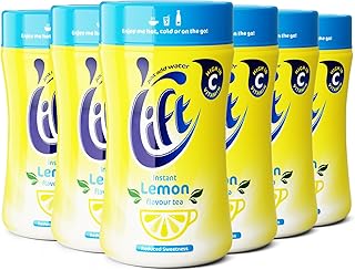 Instant Lemon Tea with Reduced Sweetness, 6 Jars of 165g (Total 990g - Approx 138 Servings)