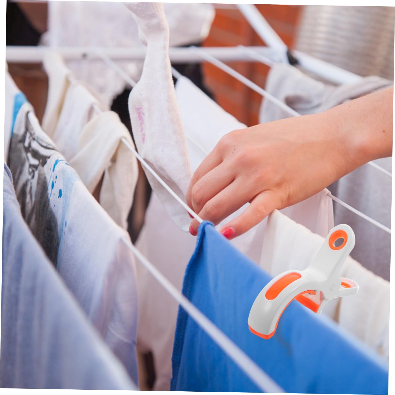 Vaguelly 12pezzi Mollette Per Da Spiaggia Mollette Antivento Per Vestiti in Plastica Per Trapunte Piccole e Leggere Bordi Lisci Design Antiscivolo Per Bucato Robuste e Affidabili