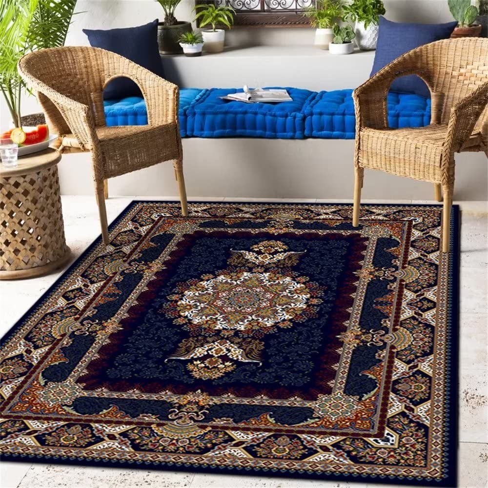 Tapis de porte bleu antidérapant grand format 140x200 cm imprimé