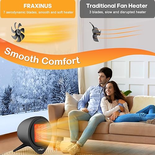 Miniatura 4 de Calentador de espacio pequeño, calefacción de cerámica PTC de 1500 W con temporizador de 15 horas, mini calor eléctrico, protección de seguridad