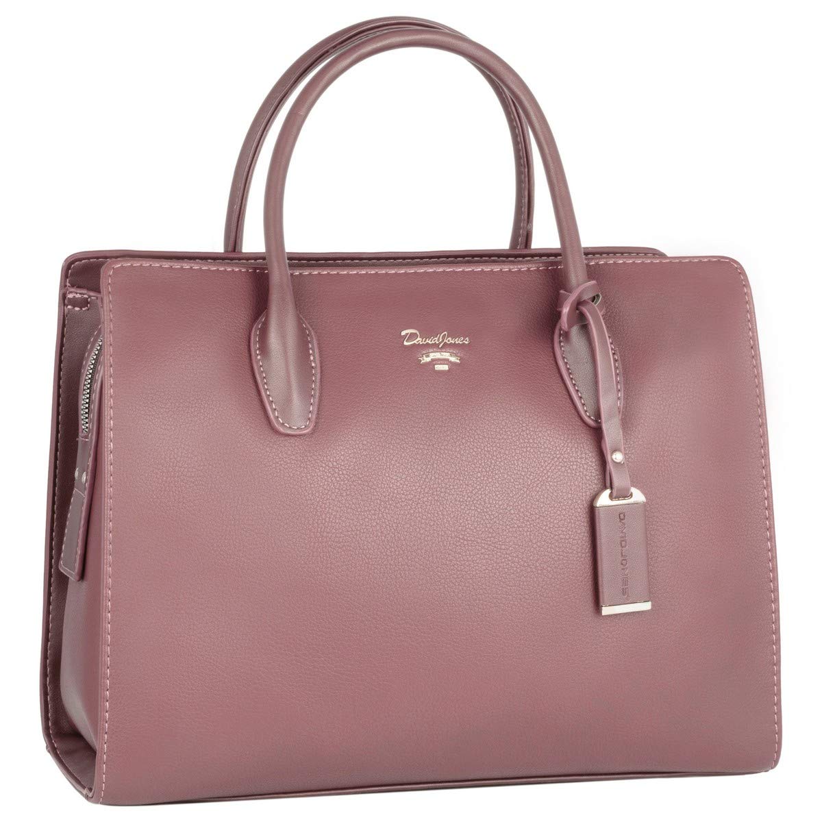 David Jones - Bolso de Mano Grande Mujer - Señora Tote Shopper Piel Cuero PU - Bolsos de Hombro Bandolera Múltiples Bolsillos - Trabajo Moda Asa Superior - Rosa