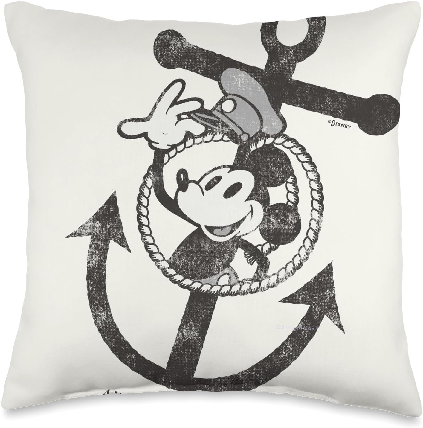Disney 100 Mickey Mouse Steamboat Willie Captain D100 Throw Pillow