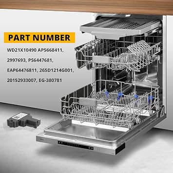 WD21X10490 265D1214G001 Dishwasher Door latch, Replacement for GE Cafe/Haier Dishwasher Door Lock Replacement PS6447681, AP5668411, EAP64476811, 20152933007, EG-380781