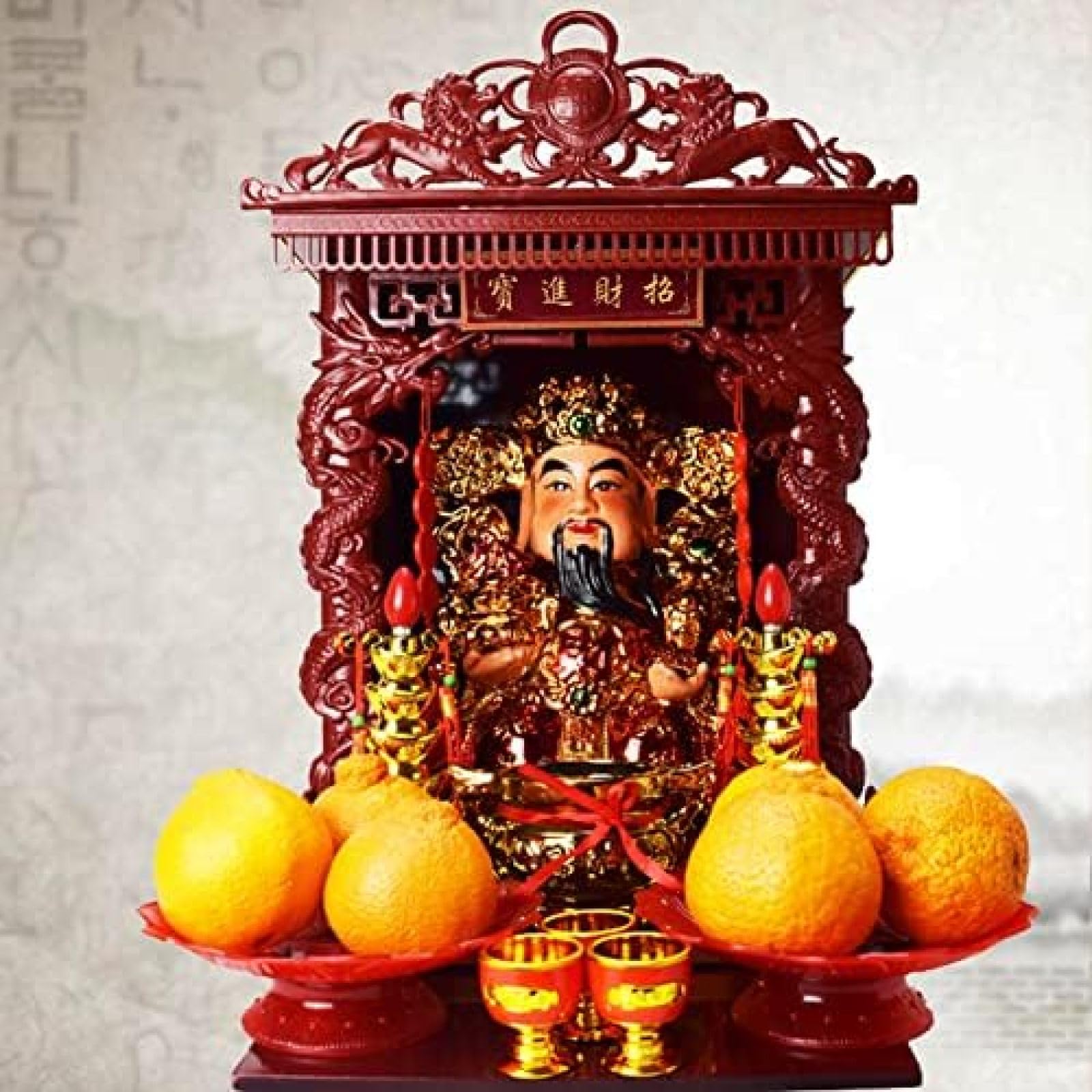 Mini-buddhistischer Altar, Lucky Fortune Buddha-Altarschrank, Miniaturtisch Für Buddha-Statuenständer, Anbetungssockel, Geeignet Für Die Platzierung Ihrer Spirituellen Dekoration, Aufbewahrung Von