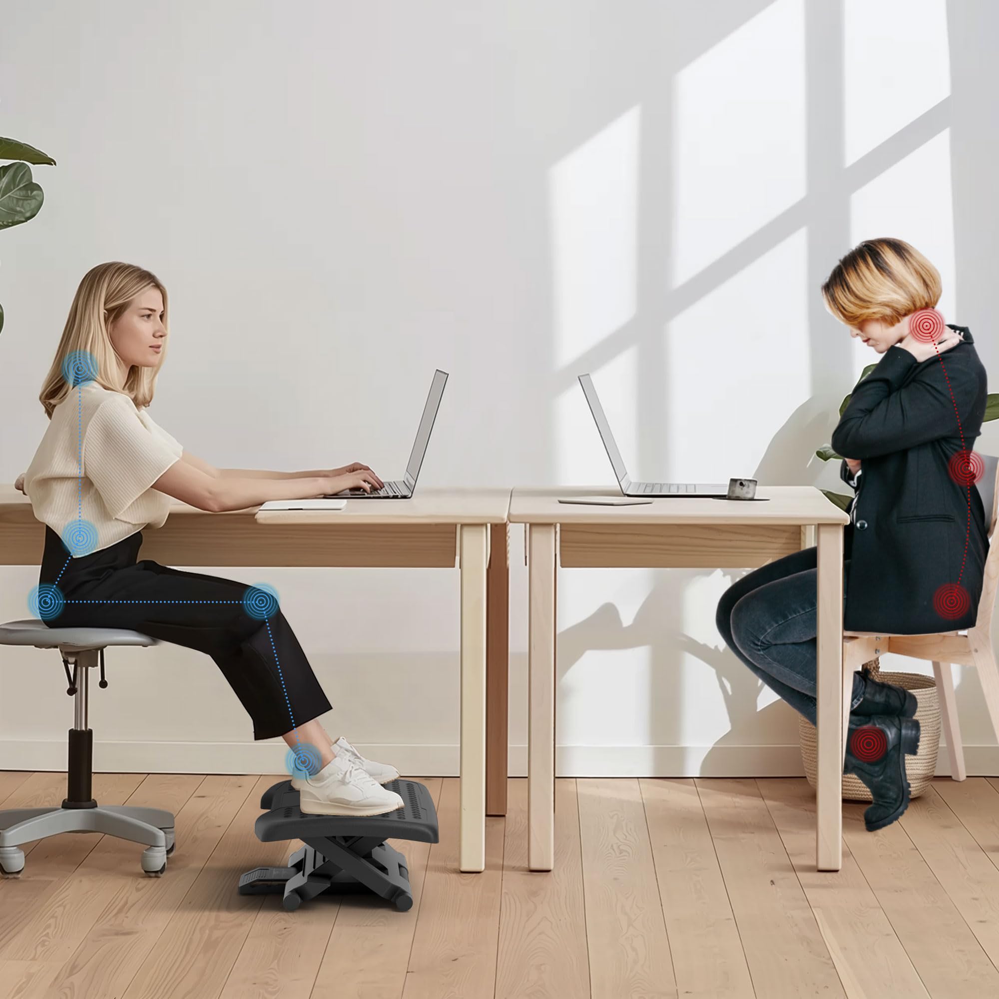 HUANUO Poggiapiedi Regolabile, Poggiapiedi Ergonoico Da Scrivania Con