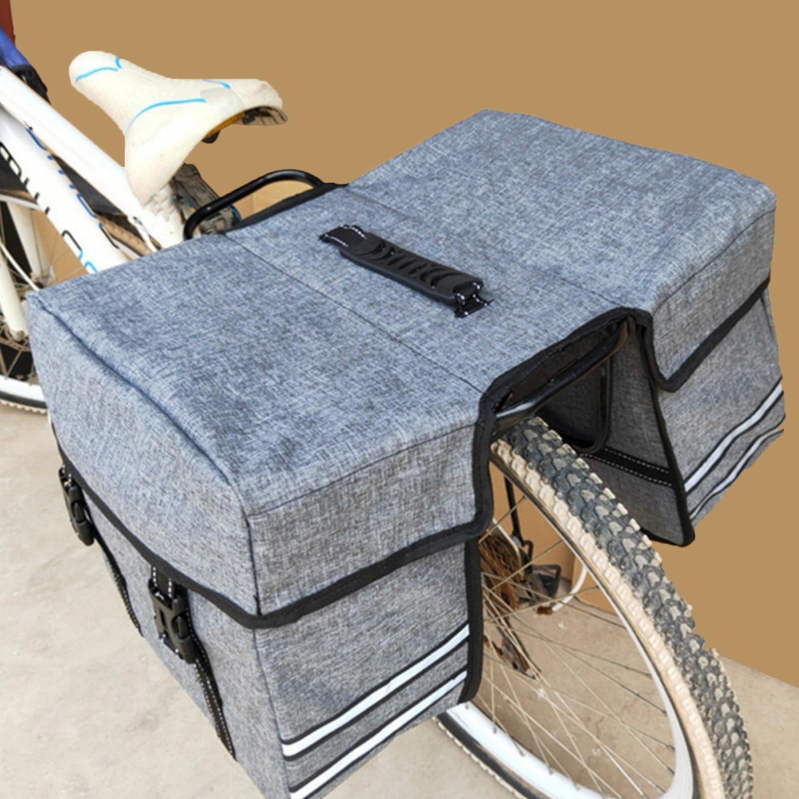 Bolsa trasera para bicicleta, 25 L, gran capacidad, reflectante, carcasa dura, ciclismo, carretera, montaña, maletero, bolsa de almacenamiento para asiento trasero, accesorios para bicicleta
