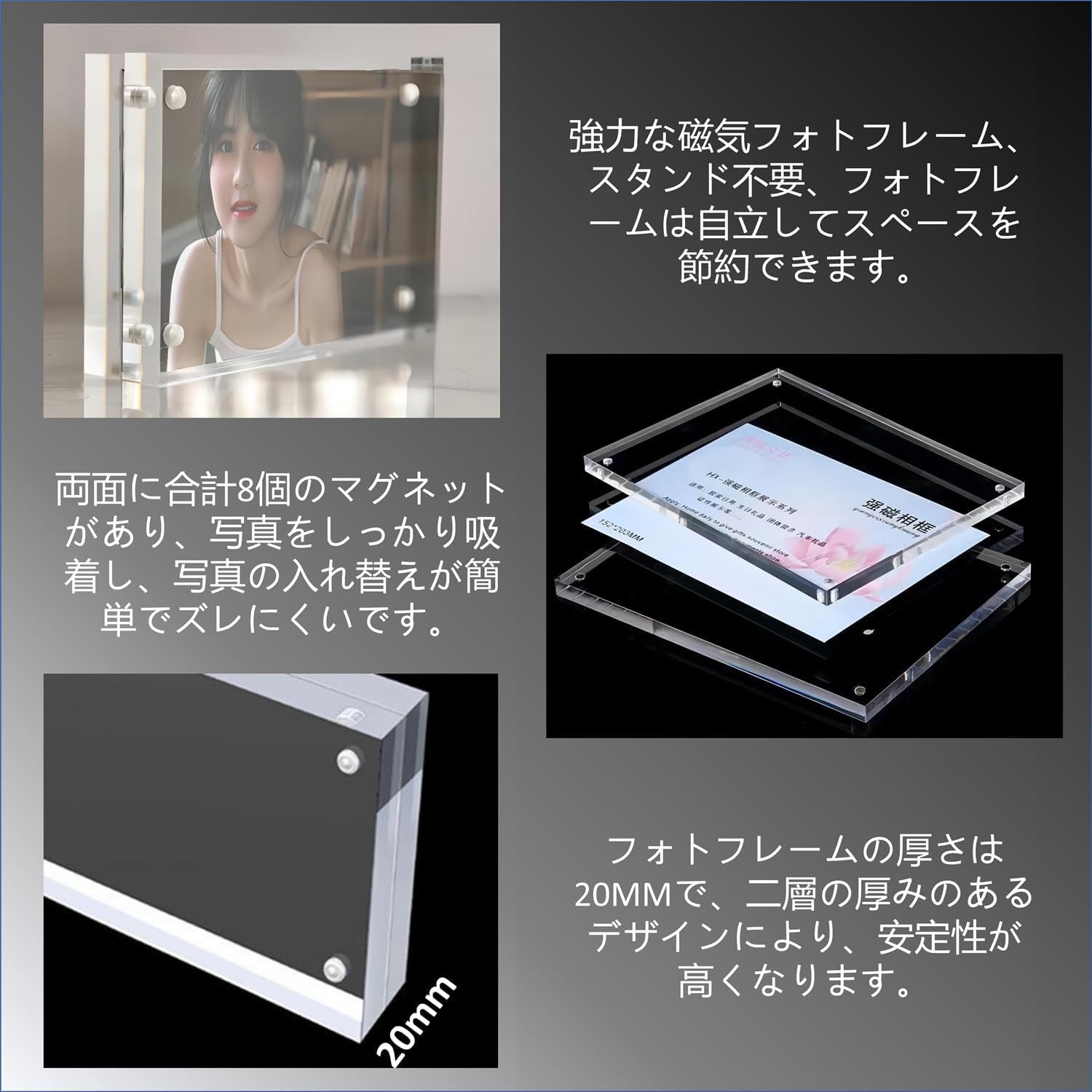 Amazon.co.jp: MYFEELGAGA アクリル フォトフレーム チェキ instax