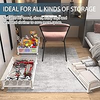 Vista 15 de Under Bed Storage Containers, Shoe Storage With Wheels, Foldable Bedroom Storage Organization with Handles, Under Bed Storage Bins Drawer For BLACK