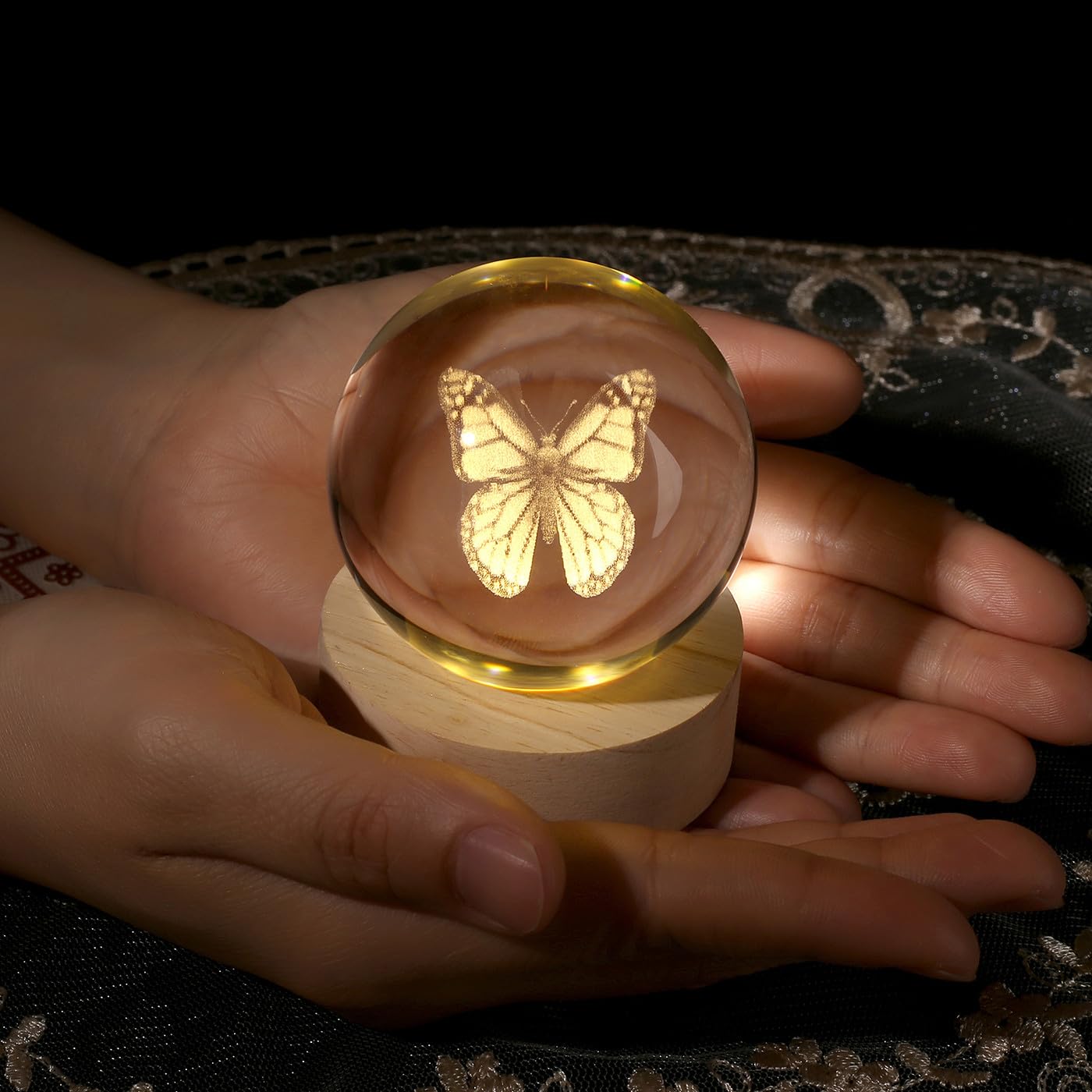 AWARDSEN Butterfly Glass Ornaments Butterfly Gifts for Women 3D Butterflies Paperweight Glass Animals Crystal Ball Butterfly Lamp Decorations Desk Ornament - Image 4