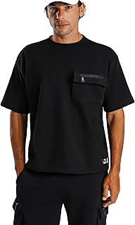 تيشرت من القطن بتصميم جيب بسوستة للرجال ماجما