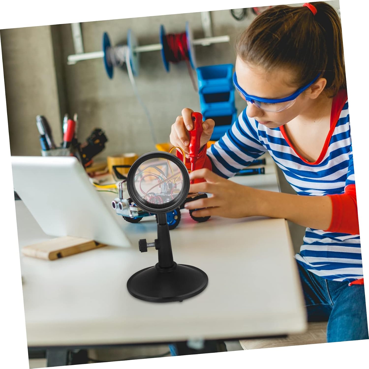 Zerodeko Optical Lens Set with Adjustable Rack Concave and Convex Mirrors for Physical Experiments Handheld Lens Kit for Physics Teaching Suitable for Classroom Use