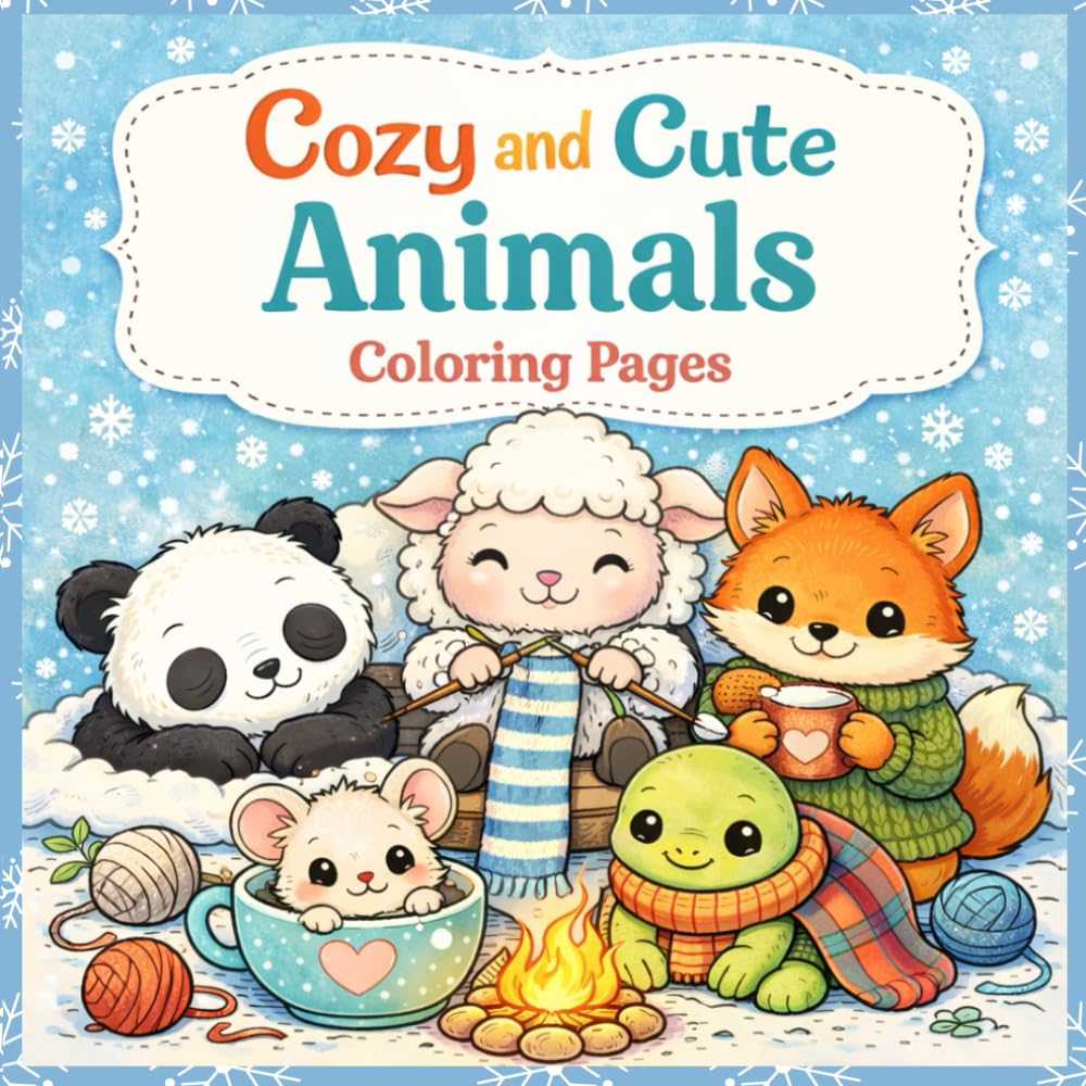 Cozy and Cute Animals Coloring Pages: Enjoy Coloring While Learning Different Animals