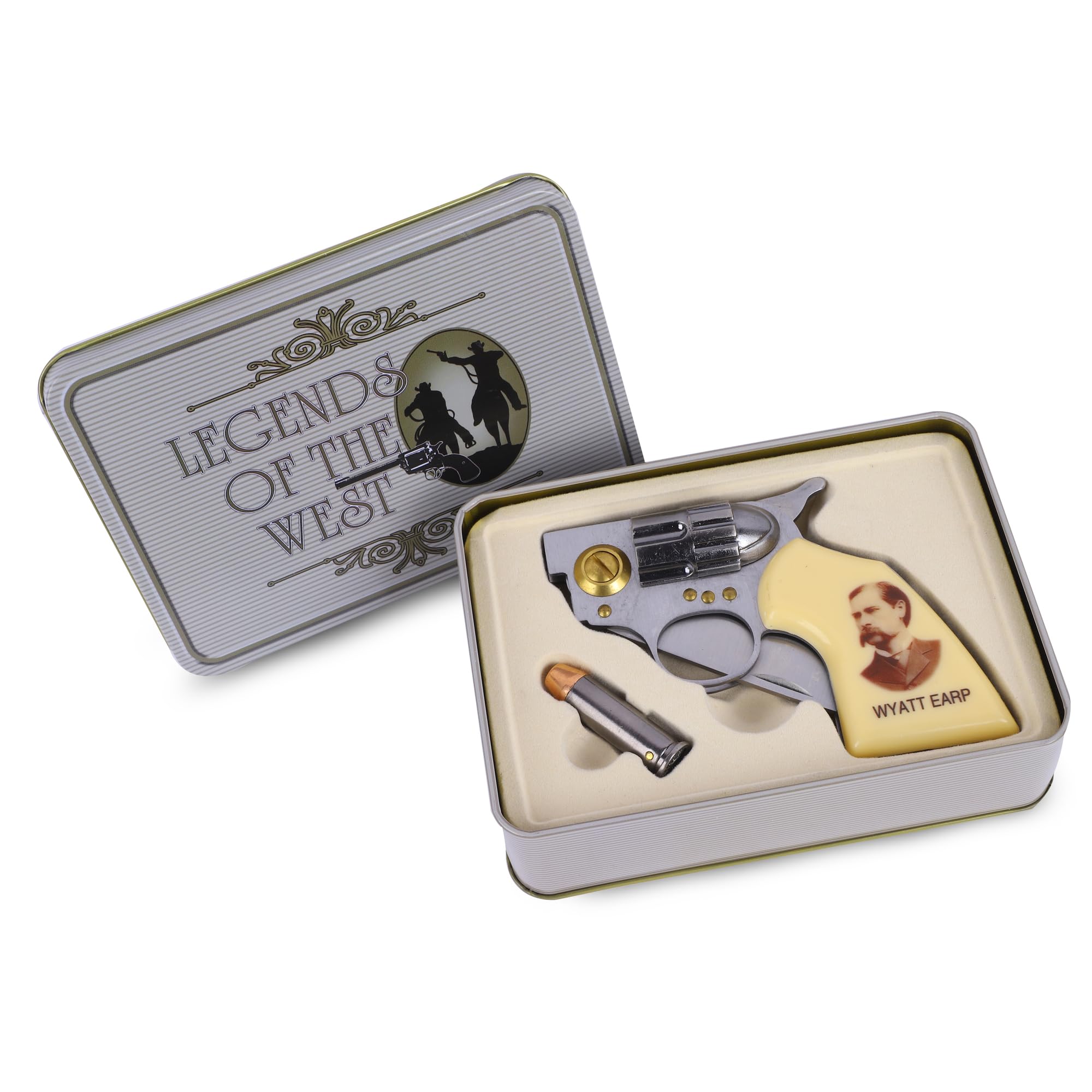 Trendy Zone 21 Folding Wyatt Earp Folding Knife, 7.5 inch Open Pocket Knife with Printed Portrait of Wyatt Earp| Comes with Small Knife 2.75