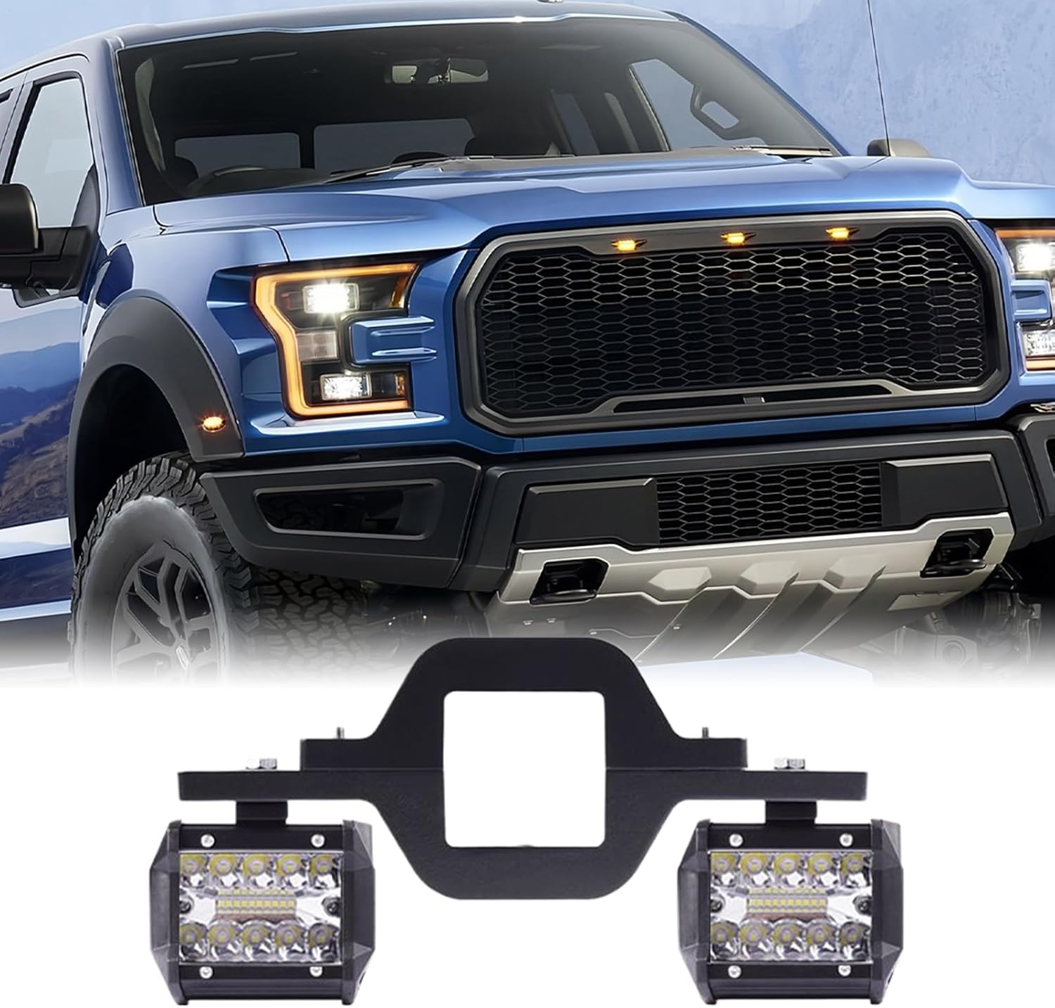 LED Light Pods - Waterproof Tailgate Light Strip for Trucks, High Brightness Spotlight Strip with Towing Hitch Brackets and Reverse Function, Ideal for Pickup Truck Boat Trailering Night Driving